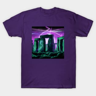 Stonehenge During a Mystical Lightning Storm T-Shirt